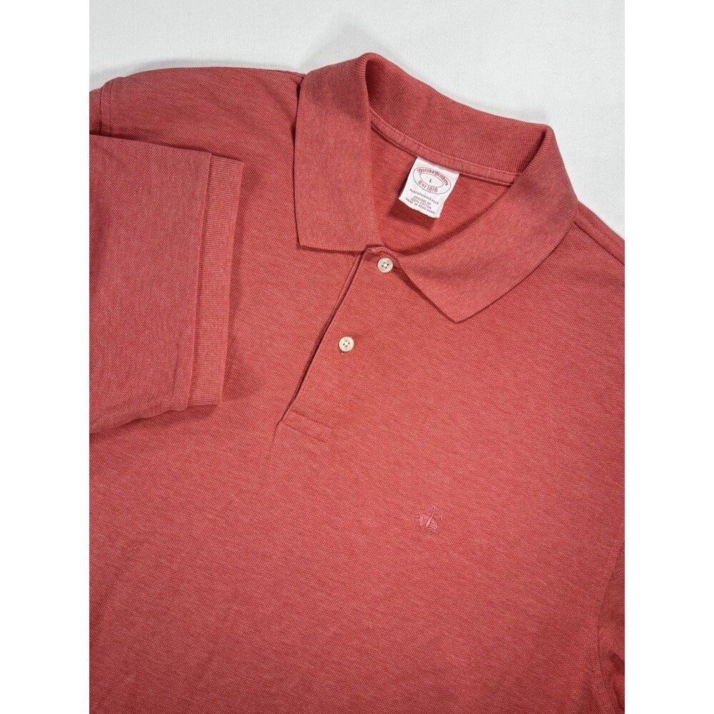Vintage Brooks Brothers Performance Polo Shirt Men’s L Original Fit Coral Red